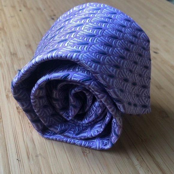 Altea Lavender Blue Geometric Silk Tie - Picture 2 of 6